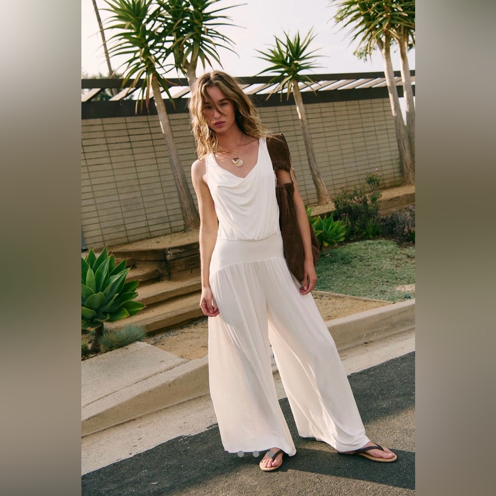 Free People Royale One Piece Jumpsuit white Small